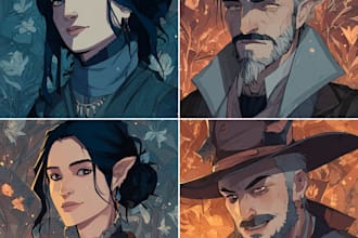 design custom dnd party portraits and group art