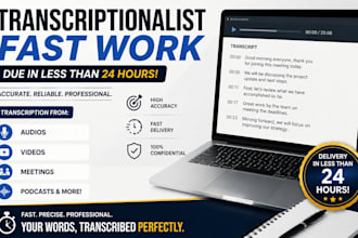 english transcription in less that 24 hours