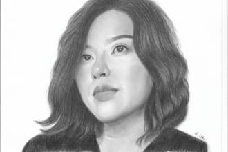 sketch you realistic pencil portrait