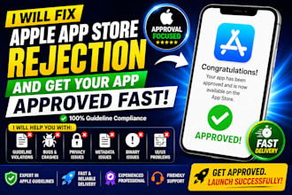 help you publish your app on apple app store and fix rejection issues