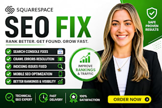 fix squarespace seo, search console, crawl errors, indexing and mobile fixes