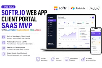 build softr io web app client portal saas mvp with airtable dashboard crm adalo