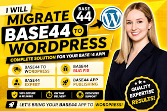 migrate base44 to wordpress base44 bug fix base44 expert base44 app publishing