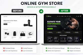 setup shopify dropshipping gym store and design a shopify fitness website store