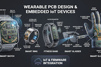 design esp32 wearable pcb, smart watch, ring and iot embedded devices