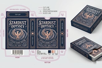 design card game box, tuck box dieline, packaging, booster pack and game board