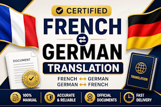 do certified french to german translation, or german to french documents