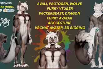 create a custom furry vrchat avatar, vrc furry avatar model, vr character nsfw