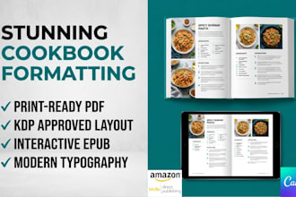 format recipe book or cookbook for amazon kdp print ready