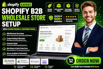 setup shopify b2b wholesale store with custom pricing and customer portal