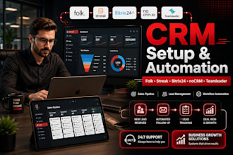 setup folk streak bitrix24 nocrm and teamleader CRM