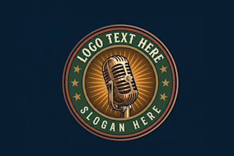 high quality custom vintage radio stations logo with t shirt design