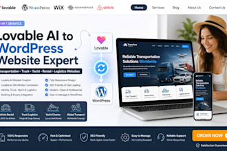 lovable ai vehicle transportation truck yatch logistic rent website to wordpress