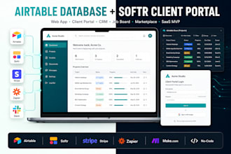 build an airtable database softr client portal web app n8n automation system