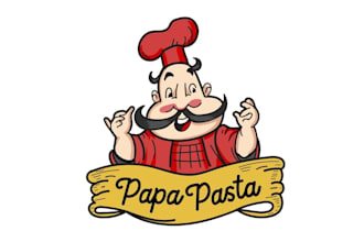 design mascot restaurant pasta food logo