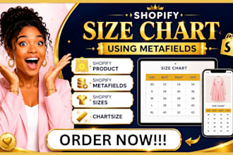 shopify metafields product size chart setup and customization
