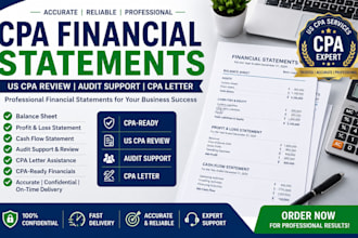 prepare CPA finiancial statement, US CPA review audit financials,CPA letter