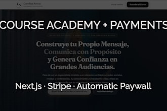 build a digital course academy with payments and paywall in next js