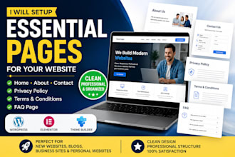 set up essential pages for your wordpress website