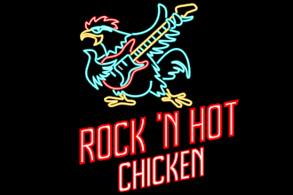 make music brand rock hot chicken logo