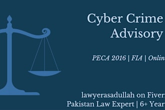 advise on cyber crime and peca cases in pakistan