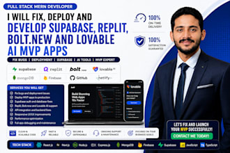 fix and deploy supabase, replit, bolt, lovable and cursor ai mvp apps