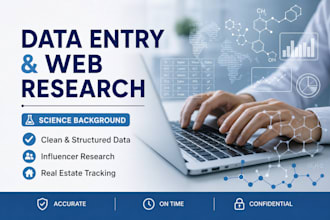 do fast accurate data entry and web research