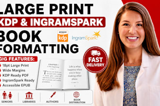 format your book in large print for KDP and ingramspark