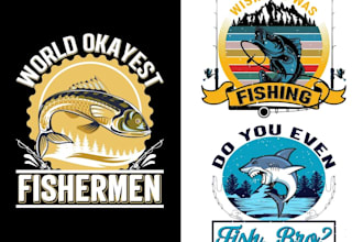 make custom fishing t shirt logo design