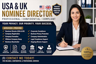 be your nominee director for your business USA UK nominee director