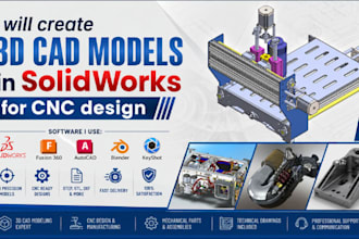 create 3d cad models in solidworks for cnc design