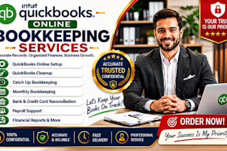 do quickbooks online bookkeeping, cleanup, catch up, setup and reconciliation
