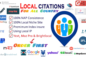 create high da local citations from yext, brightlocal, moz lists