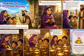 illustrate bible themed illustration,christian children story book,kid storybook