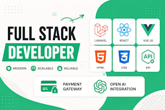 develop your laravel, php, react js, vue js web application