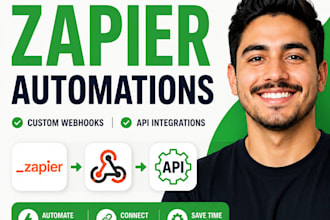 setup zapier automations, custom webhooks, and API integrations