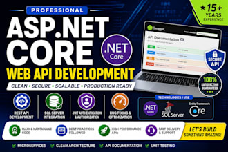 create scalable aspnet core web API with bug fixing and support