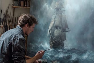 realistic digital portrait art in oil painting style