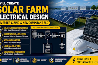 create solar farm electrical design inverter sizing nec compliant sld