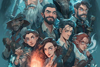 design custom dnd party portraits and group art