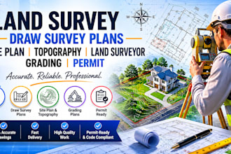 land survey draw survey plans site plan topography land surveyor grading permit