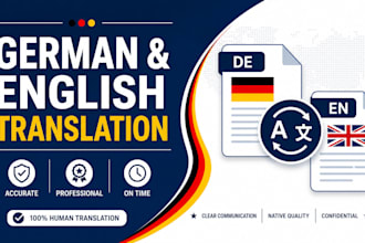 do german and english translation with native quality