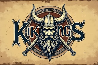 design a unique viking vintage logo for your brand