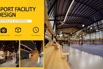 design a padel court, a tennis club, and a sports center