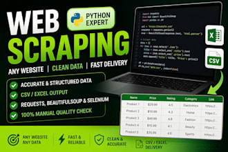 scrape any website and deliver clean, structured data fast in csv