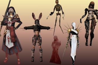 create stylized retro ps1 ps2 psx n64 low poly 3d game character in y2k style