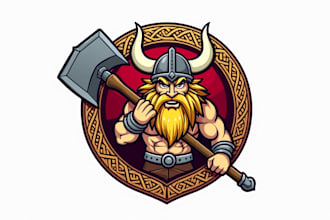 design a unique viking mascot logo for your brand