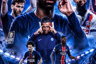 create professional football and anime posters