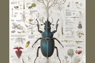 hand paint scientific watercolor animal illustrations