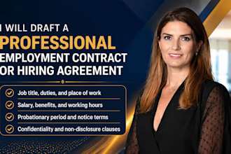 draft a professional employment contract or hiring agreement for your business